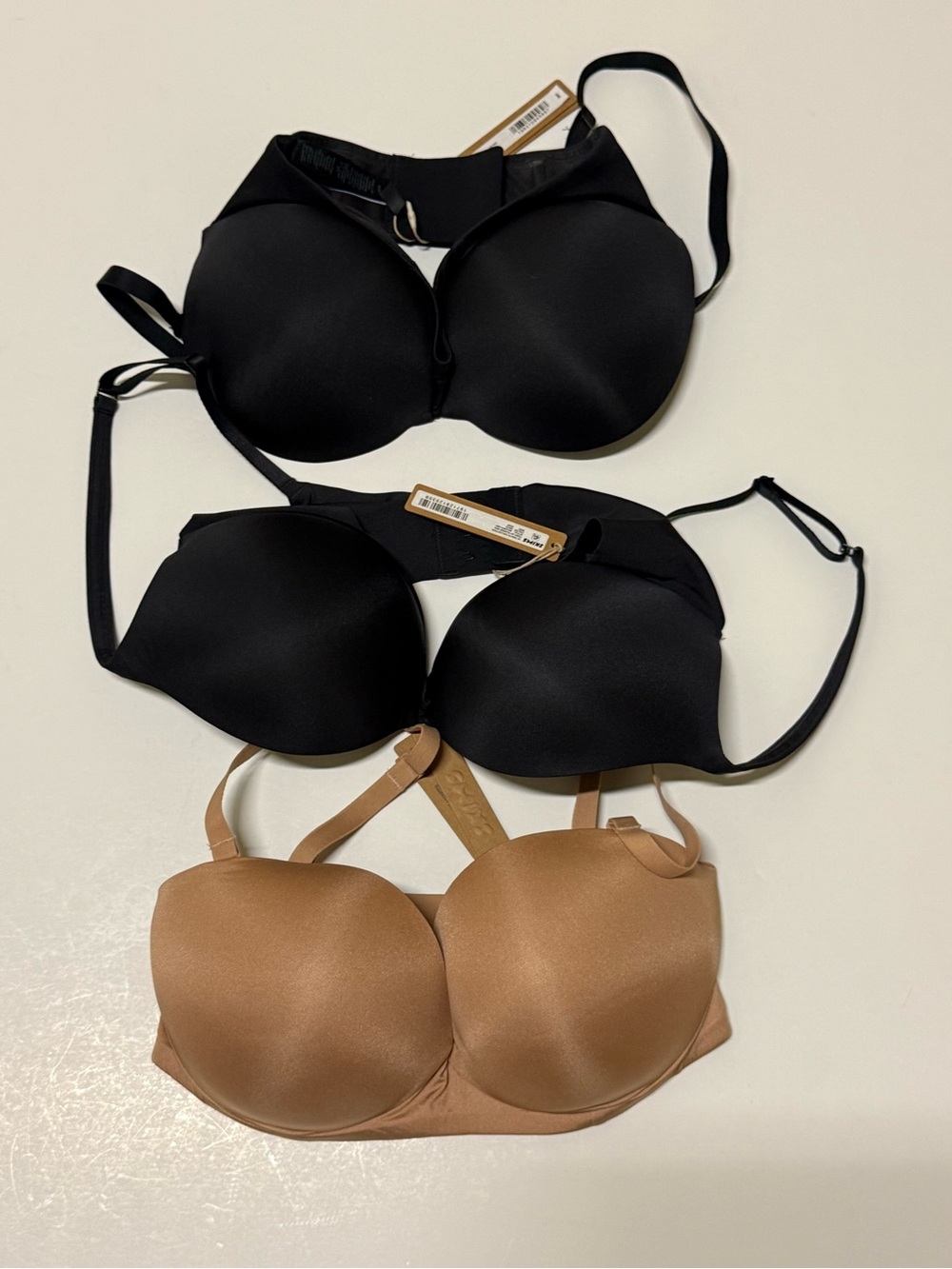 Skims Women’s NWT Bras Lot 3 Different Types Size 32DD Brown/Black Push Up